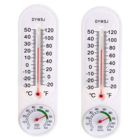 SPRING PARK 2Pcs/Set Wall Thermometer Indoor Outdoor Hang Garden Greenhouse House Office Room Heating