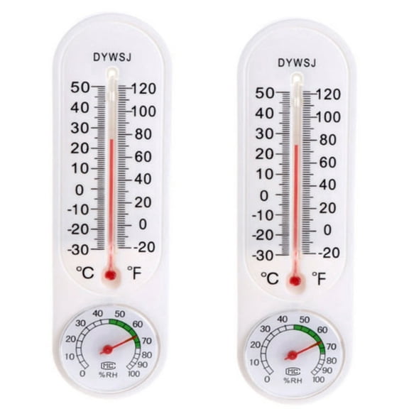 SPRING PARK 2Pcs/Set Wall Thermometer Indoor Outdoor Hang Garden Greenhouse House Office Room Heating