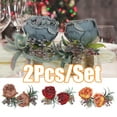 thumbnail image 1 of SPRING PARK 2Pcs Valentines Day Rose Napkin Rings- Napkin Holder Rings Designed with Rose Ornament for Romantic Wedding Anniversary Party Dining Table Settings Decor, 1 of 6