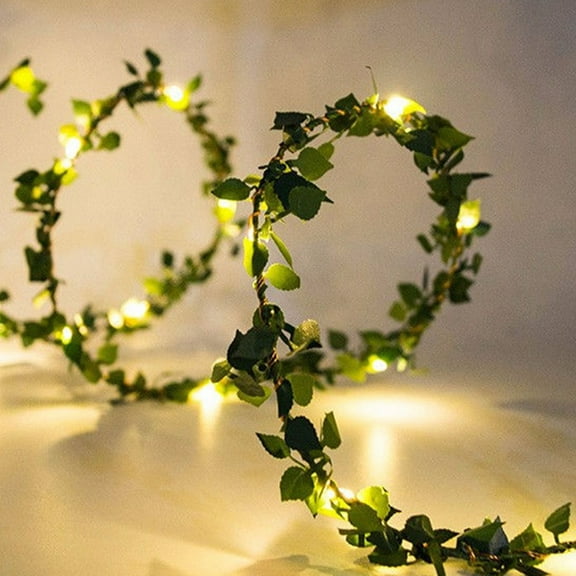 SPRING PARK 3/5/10m Copper Wire Leaf LED Fairy String Lights Garland Wedding Party Decor