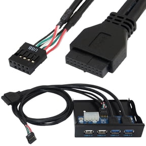 SPRING PARK 3.5inch USB 3.0 2.0 19/9PIN Floppy Drive Bay 4-Hub Front Panel for Desktop PC