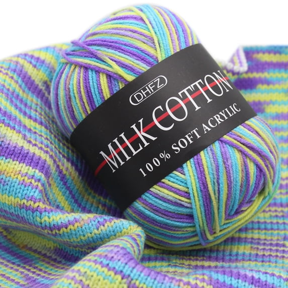 SPRING PARK 3 Strands Colorful Cotton Crochet Knitting Baby Clothes Doll Sweater Woolen Yarn (130m)