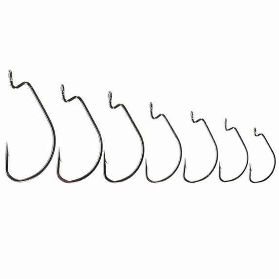 SPRING PARK 30Pcs Premium Fishhooks,Iron Bait Jig Octopus Fishing Hook,Strong Sharp Fish Hook with Barbs for Freshwater/Seawater-Black