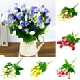 thumbnail image 1 of SPRING PARK 35cm “Artificial” Faux Silk Tulips Spring Bouquet (15 Count), 1 of 6