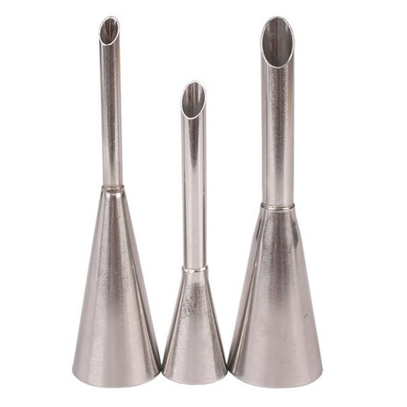 SPRING PARK 3Pcs DIY Stainless Steel Piping Nozzles Tips Cake Puffs Ice Cream Baking Tools