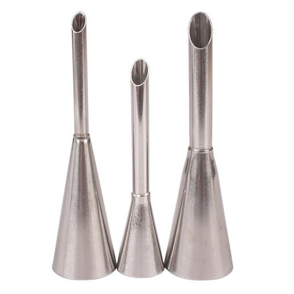 SPRING PARK 3Pcs DIY Stainless Steel Piping Nozzles Tips Cake Puffs Ice Cream Baking Tools
