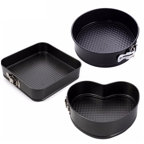 SPRING PARK 3Pcs Heart Shape Mini Cake Pan Non-Stick Cheesecake Pan Mold With Drop Bottom Bake Tools
