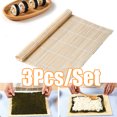 thumbnail image 1 of SPRING PARK 3Pcs Kitchen Sushi Rolling Mat Non Stick Sushi Making Kit Japanese Bamboo Sushi Rolling Maker Homemade for Home Kitchen DIY Sushi Plate Mat, 1 of 7