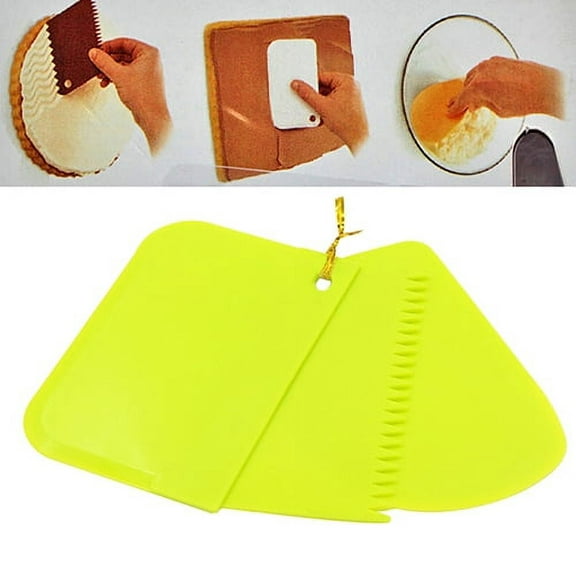 SPRING PARK 3Pcs Plastic Cake Spatulas Cake Decorating Comb Set, Icing Smoother Comb Cake Edge Smoother Cream Scraper Cake Pastry Cutter for Mousse Butter Cream Cake Decoration