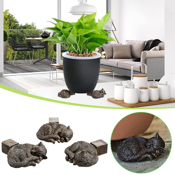 SPRING PARK 3Pcs/Set Pot Feet for Outdoor Planters Planter Risers for Pots Indoor Drainage Turtle/Cat Shape Planter Feet Planter Improve Airflow, Drainage, Decorative Feet for Planters