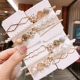 thumbnail image 1 of SPRING PARK 3Pcs/Set Women Faux Pearl Beads Fashion Gold Alloy Hair Clips Hair Pin Barrettes, 1 of 6
