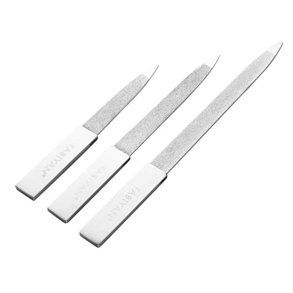 SPRING PARK 3Pcs Stainless Steel Professional Nail Pusher Nail Art Manicure Pedicure Tool Nail Sanding Sponge Files Buffer