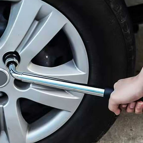 SPRING PARK 3Pcs Tire Wrench Adjustable Lengthened L-shaped Telescoping Lugs Spanner for Car Repair