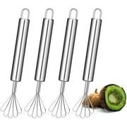 SPRING PARK 4 Pieces Coconut Scraper Coconut Grater Meat Removal Slicer Stainless Steel Handle Multi-Purpose Fish Scaler Peeler Fruit Tool Knife for Kitchen Home Supplies