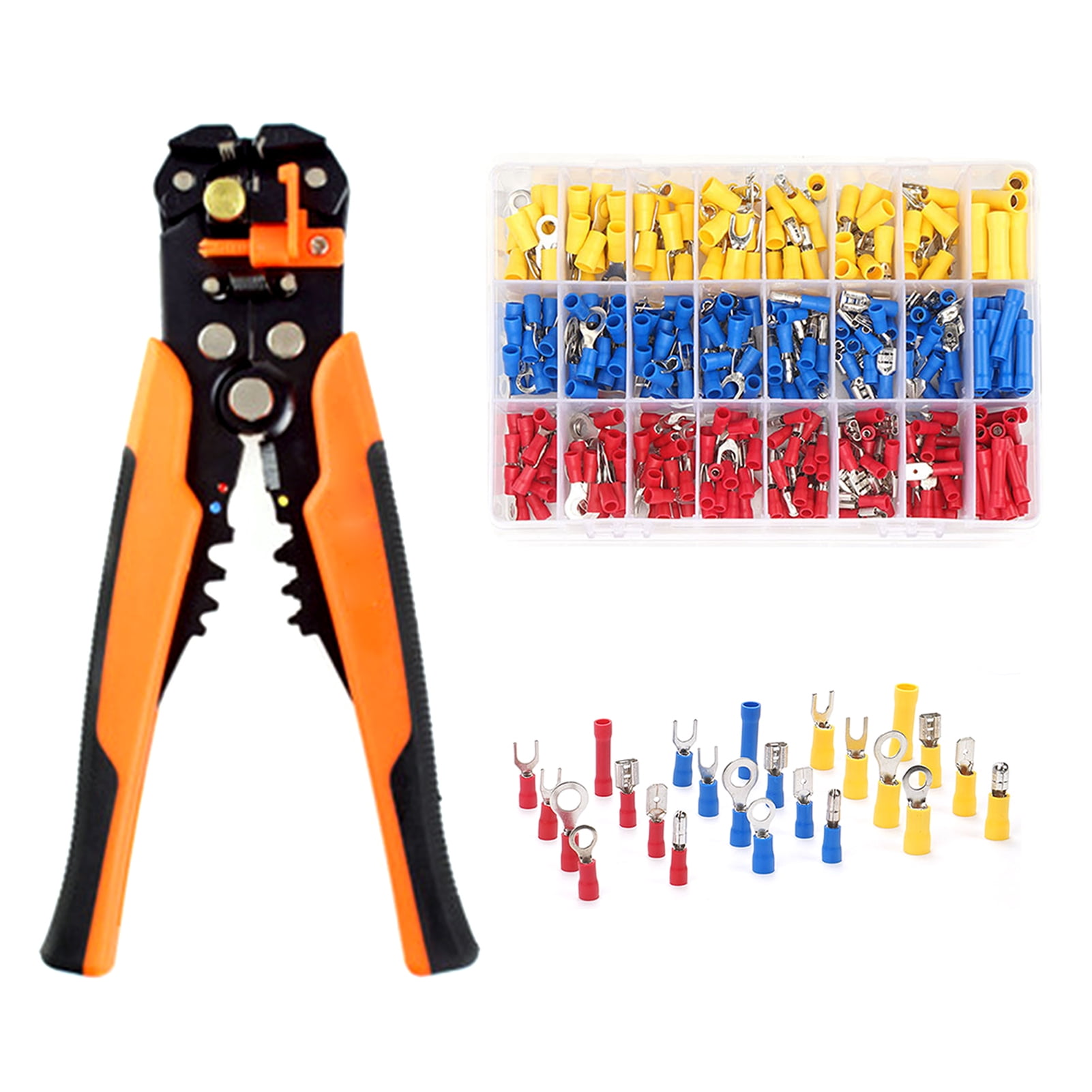 SPRING PARK 400Pcs Insulated Fast Terminal with Wire Stripper Crimp ...