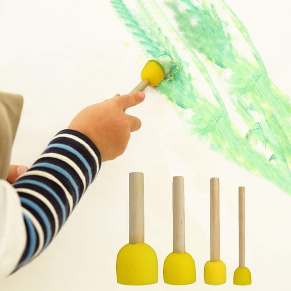 SPRING PARK 40Pcs/Set Round Foam Sponge Paint Brush Kids DIY Drawing Tools Painting Toy
