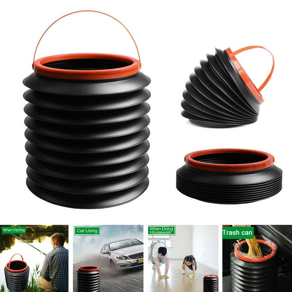 SPRING PARK 4L Foldable Car Trash Bin Can Rubbish Gargage Storage Bucket Organizer Holder