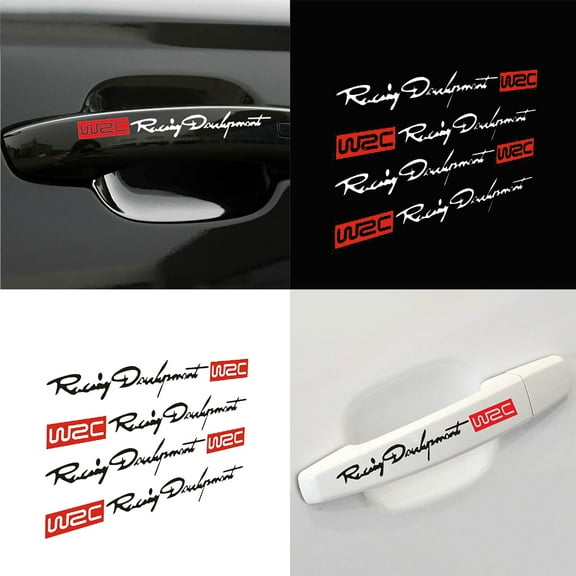 SPRING PARK 4Pcs Fashion Racing Development WRC Car Door Handle Decorative Decals Sticker