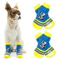 thumbnail image 1 of SPRING PARK 4Pcs Pet Print Socks Anti-Slip Dog Cat Socks Breathable Elastic Paw Protector for Small Puppies and Kittens, 1 of 7