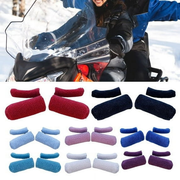 SPRING PARK 4Pcs/Set Bike Handlebar Mitts for Winter Thermal Cover for Handlebar Keep Hands Warm