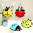 thumbnail image 1 of SPRING PARK 4Pcs/Set Cartoon Ladybug Kids Wall Suction Cup Mount Toothbrush Toothpaste Holder Pencil Pen Container Box Travel Organizer Plastic Pocket Storage Organizer, 1 of 7