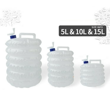 SPRING PARK 5/10/15L Collapsible Water Container, Premium Portable Water Storage Jug Food Grade Water Carrier with Spigot, Perfect for Outdoors Camping Hiking Emergency