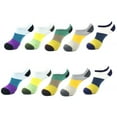 thumbnail image 1 of SPRING PARK 5 Pairs/Set Men Women Unisex Color Block Strips Soft Breathable Sweat Absorbent Low Cut Ankle Socks, 1 of 7