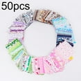 thumbnail image 1 of SPRING PARK 50Pcs Floral Cotton Cloth Fabric Bundle Patchwork Clothing Sewing Quilting Craft, 1 of 7