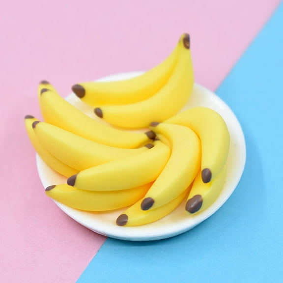 SPRING PARK 5Pcs Banana Toys Dollhouse Miniature Food Play Ornament Scene Decoration Model