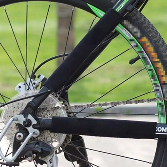 SPRING PARK 5Pcs Bike Frame Chain Protective Guard Pad and Neoprene Fabric Hook Loop Fasteners Washable Black Bike Frame Sticker Chainstay Protector Decal