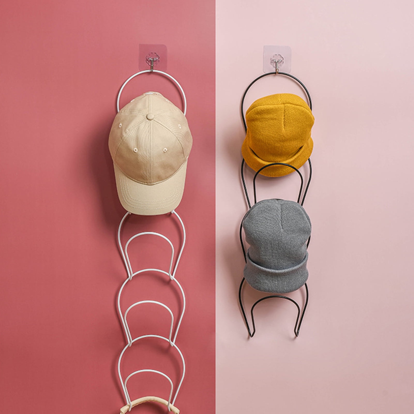 SPRING PARK 5Pcs Cap Rack Hat Organizer, Door & Wall Mounted Hanging ...