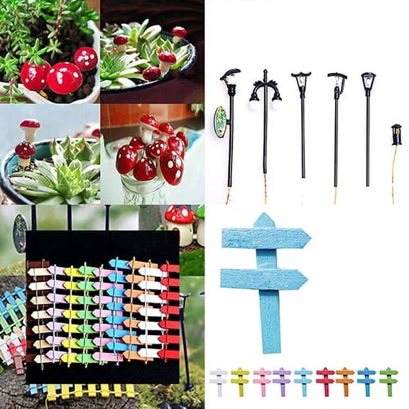 SPRING PARK 5Pcs DIY Mini Miniature Fairy Garden Ornament Decor Pot Craft Dollhouse Accessories