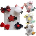 thumbnail image 1 of SPRING PARK 5Pcs Girl Kids Satin Layers Bow School Color Bow Bowknot Hair Head Barrette Clip, 1 of 8
