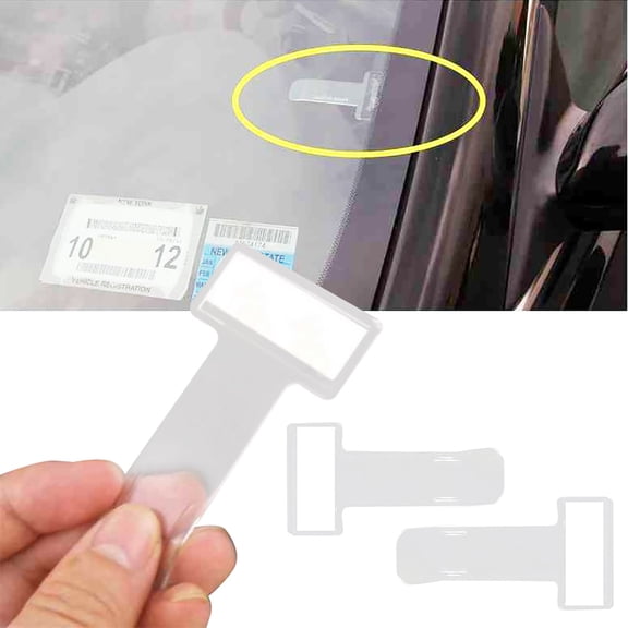 SPRING PARK 5Pcs Receipt Hloder Easy to Use Adhesive Transparent T-shape Receipt Holder for Car