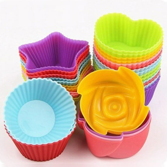 SPRING PARK 5Pcs Round Non-stick Cake Muffin Baking Cups Liners Cake Decorations Wedding Bridal Shower Girl Birthday Baby Shower Party Supplies