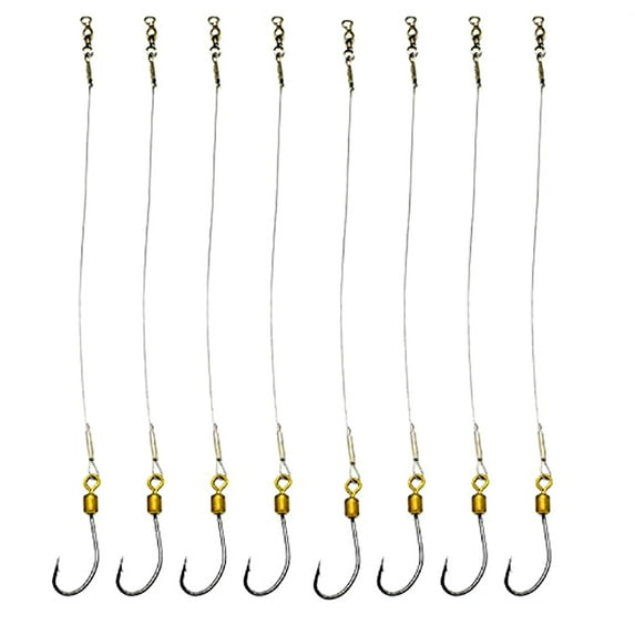 SPRING PARK 5Pcs Wire Leader Hook Rigs Baitholder Fishing Hook Fishing Wire Leader with Swivel