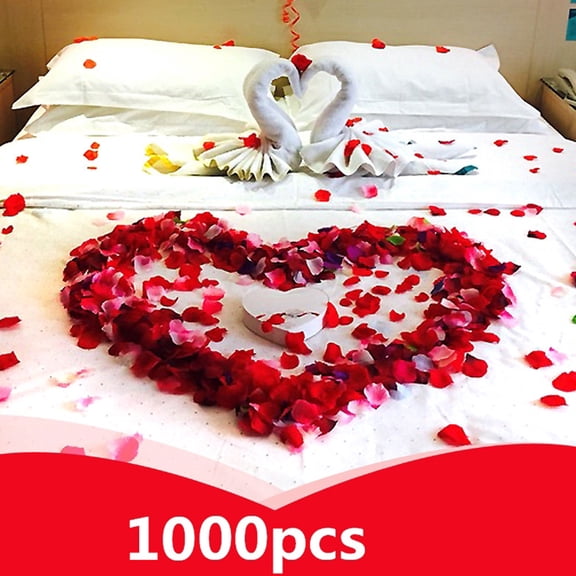 SPRING PARK 5cm Artificial Paillette Cloth Red Roses Wedding Bouquet (1000 Count)