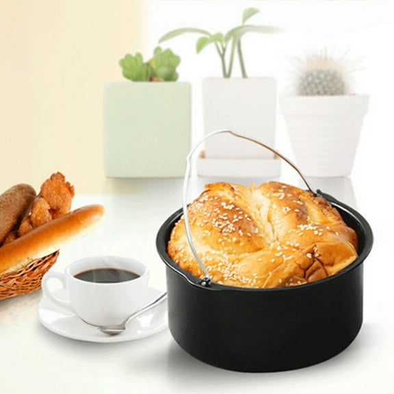 SPRING PARK 6/7/8inch Non Stick Baking Pan Round Air Basket Tray Mould Non Stick Carbon Steel Black Baking