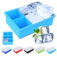 thumbnail image 1 of SPRING PARK 6 Grids Silicone Ice Cube Tray Lid Large Mould Mold Giant DIY Maker Square, 1 of 6