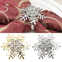 SPRING PARK 6Pcs Christmas Xmas Snowflake Napkin Rings Party Table Serviette Buckle Holder