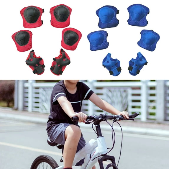 SPRING PARK 6Pcs/Set Kids/Youth Knee Pad Elbow Pads Guards Protective Gear Set for Roller Skates Cycling BMX Bike Skateboard Inline Skatings Scooter Riding Sports