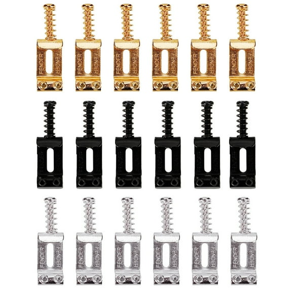 SPRING PARK 6Pcs Stainless Steel Roller Bridge Tremolo Saddles For Strat Electric Guitar