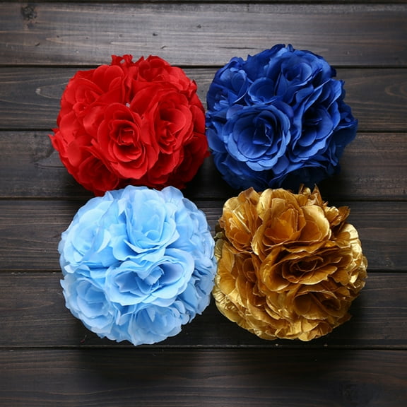 SPRING PARK 7inch Artificial Flower Kissing Ball Rose Pomander Wedding Party Home Decoration