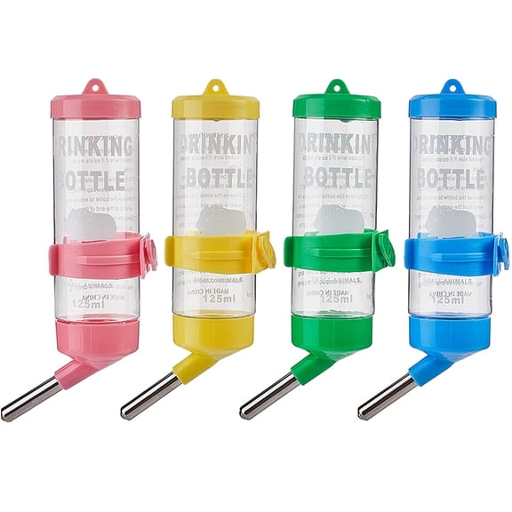 SPRING PARK 80ML/125ML No Drip Small Animal Water Bottle, Plastic Steel Ball Design Water Bottle for Small Pet/Bunny/Ferret/Hamster/Guinea Pig/Rabbit