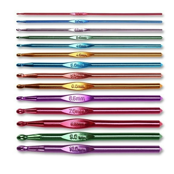 SPRING PARK 8Pcs 2-5.5mm Different Size Colored Aluminum Crochet Hooks Needles Set Tools