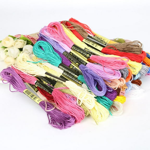 SPRING PARK 8Pcs 7.5m Thread Cross Stitch Embroidery Cotton Silk DIY Handmade Embroidery Thread Craft Sewing Skeins