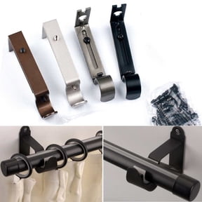 SPRING PARK Adjustable Iron Hang Center Support Curtain Rod Bracket Into Window Frame Bracket