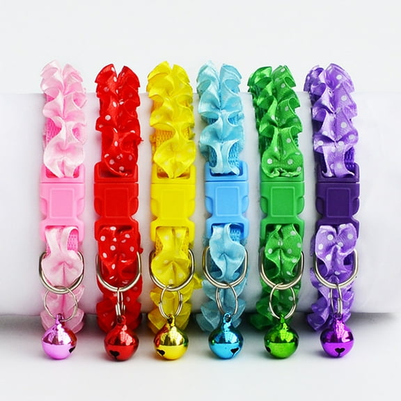 SPRING PARK Adjustable Pet Necklace Dog Puppy & Cat Kitty Buckle Collar with Decorative Border for Small Animals Everyday Walking/Party/Holiday/Wedding/Birthday Accessories