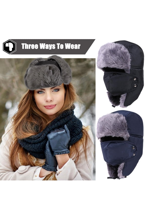 Adjustable Winter Unisex Women Men Warm Thick Soft Outdoor Cycling Windproof Ski Face Cover Hat Casual Cap