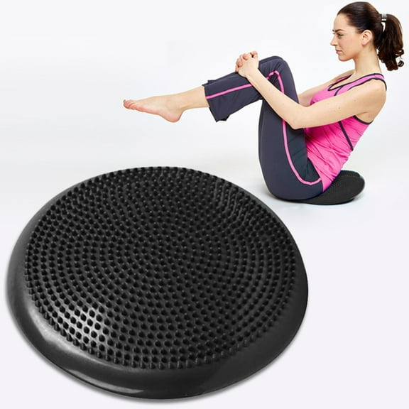 SPRING PARK Adult Yoga Training Fitness Cushion Thick Air Pump Anti-Burst Wiggle Seat Inflatable Exercise Fitness Core Balance Disc for Better Seating Therapy Sensory Cushion